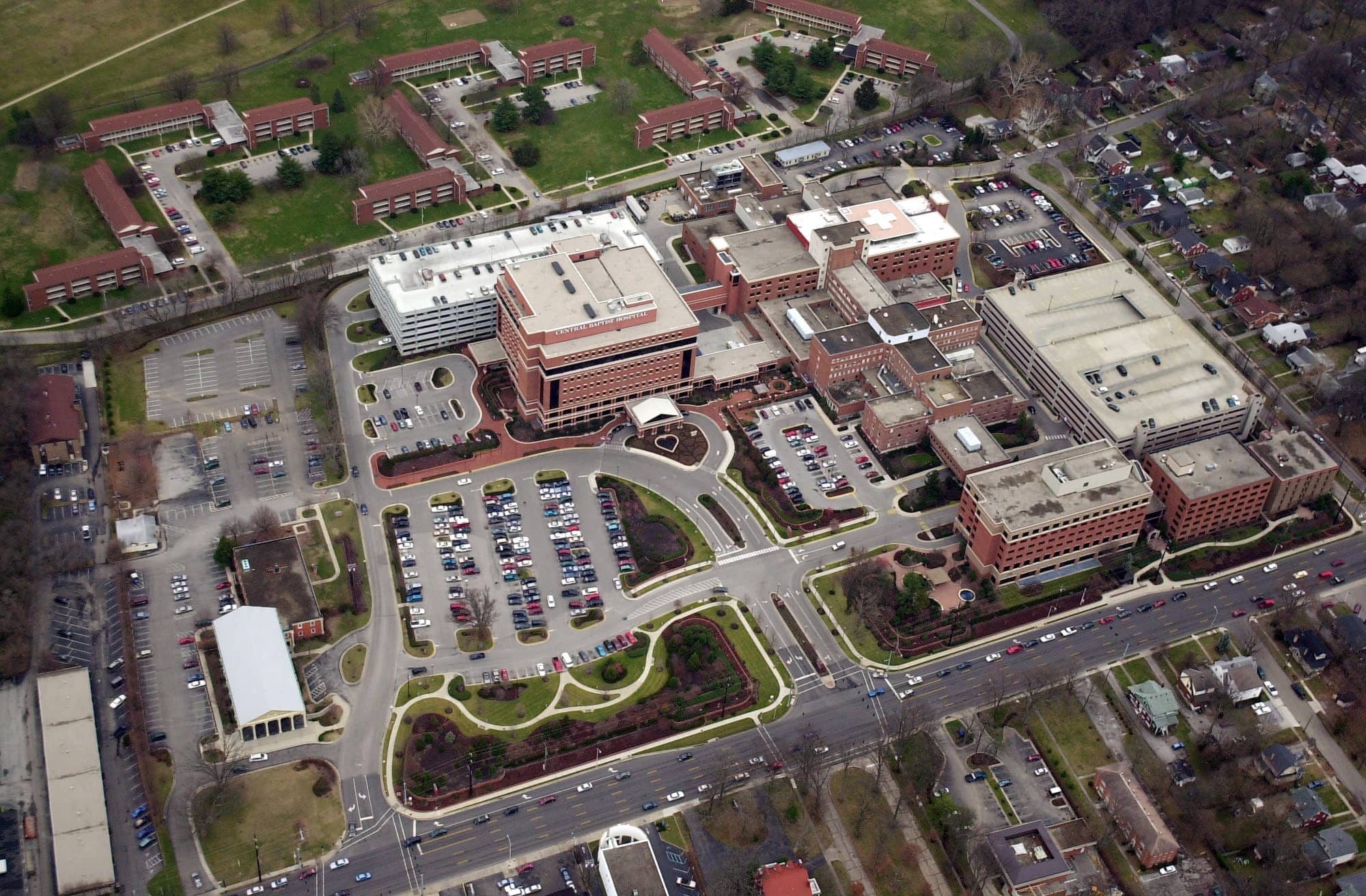 Sky view of healthcare complex