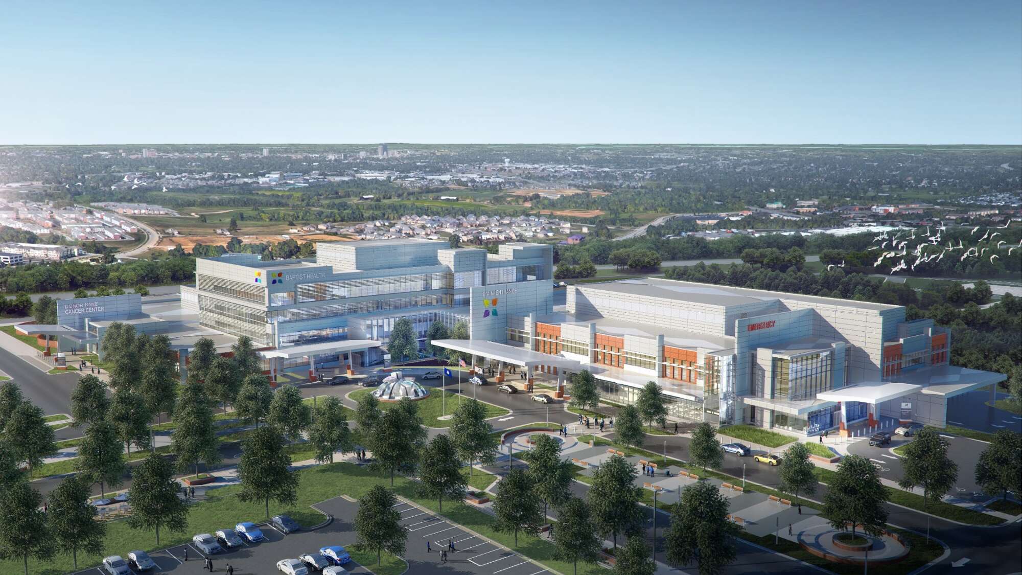 Baptist Health Hamburg Aerial Rendering
