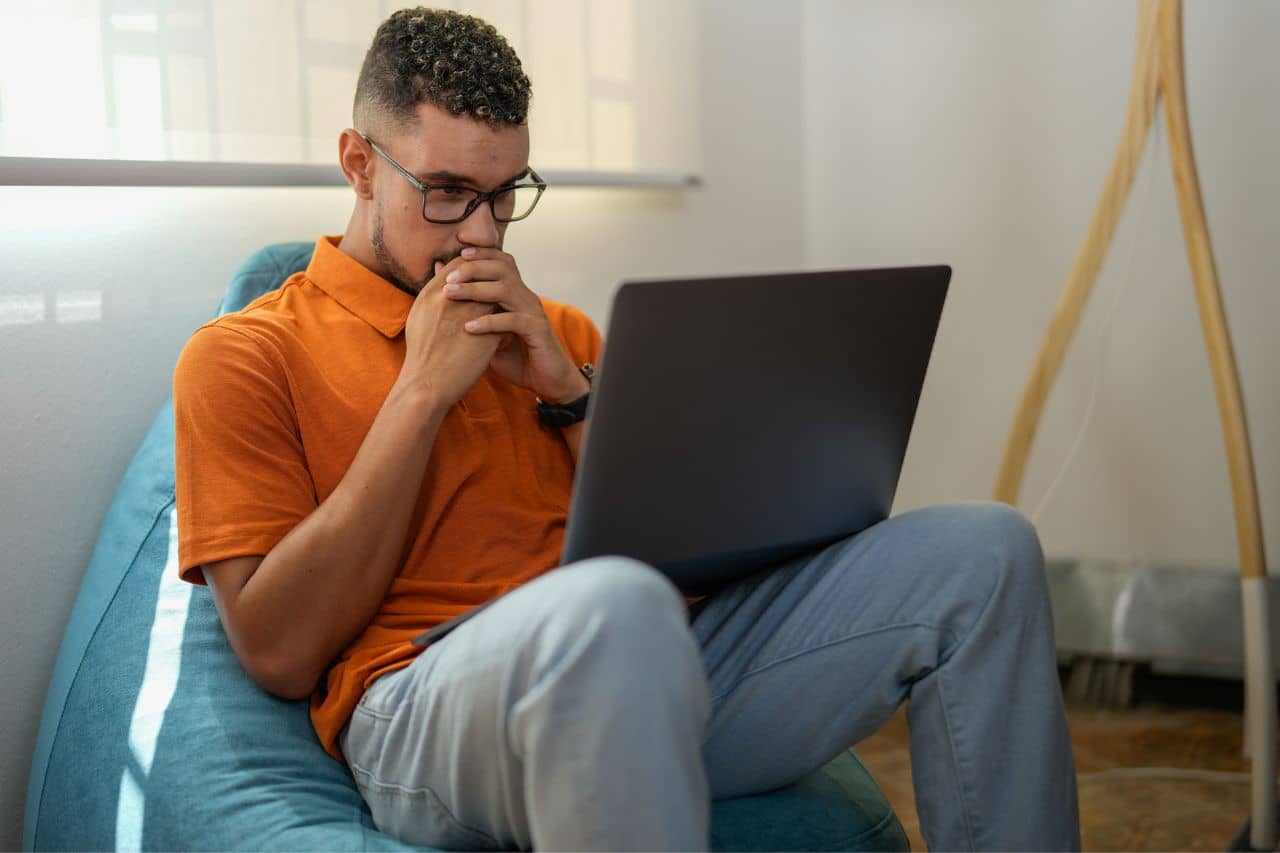 Man using a laptop