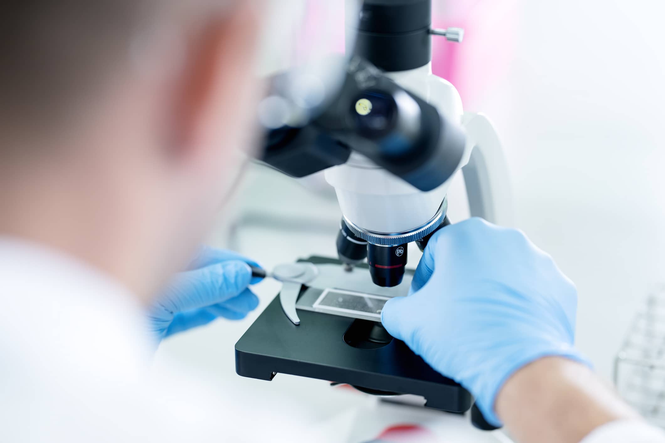 Microscope With Cancer Cells