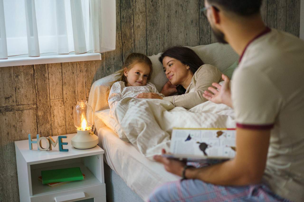 Family at bedtime