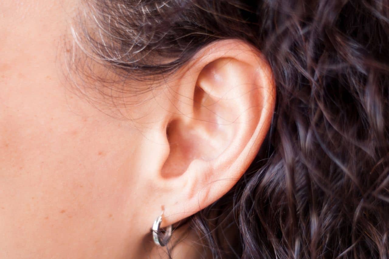 Close up of woman's ear