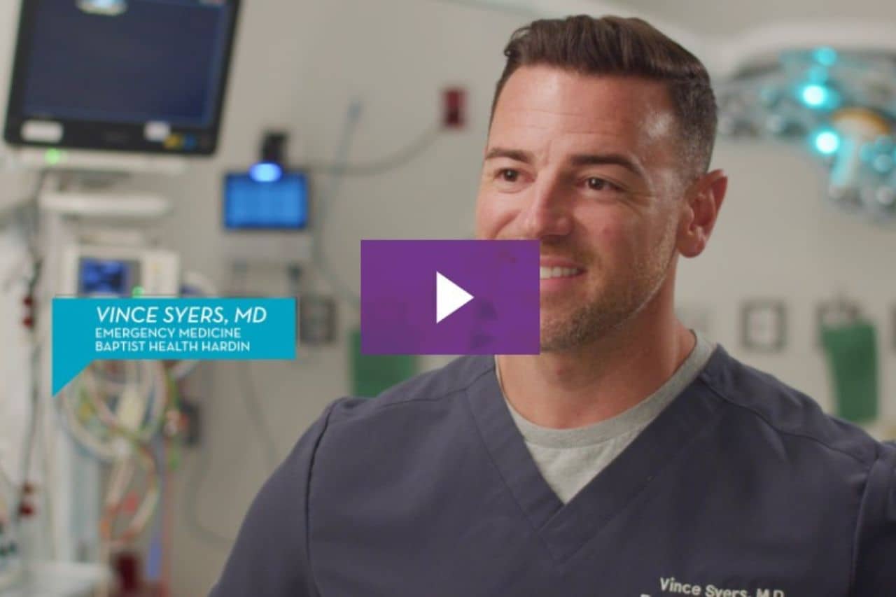 Screenshot of Vince Syers, MD, Emergency Medicine, Baptist Health Hardin