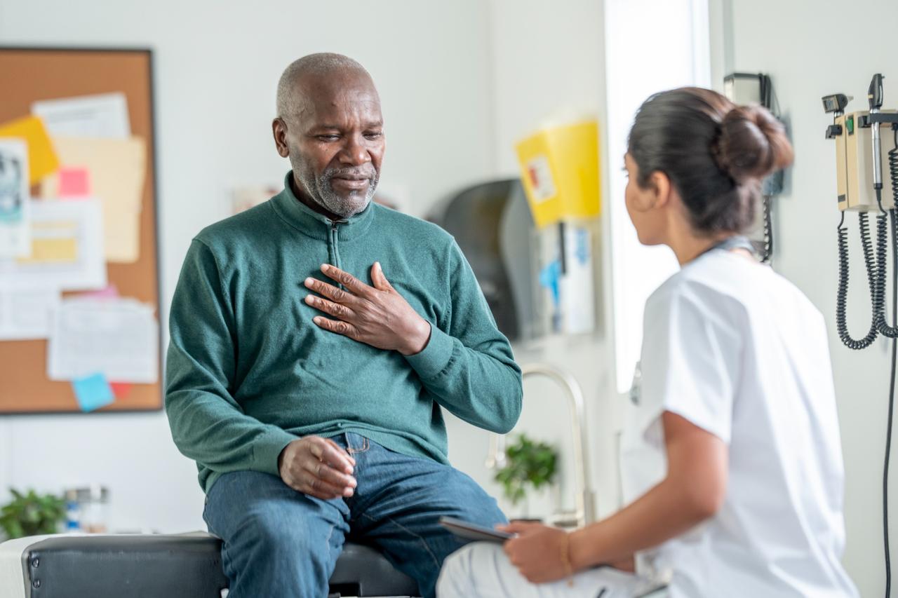 Man getting his heart checked