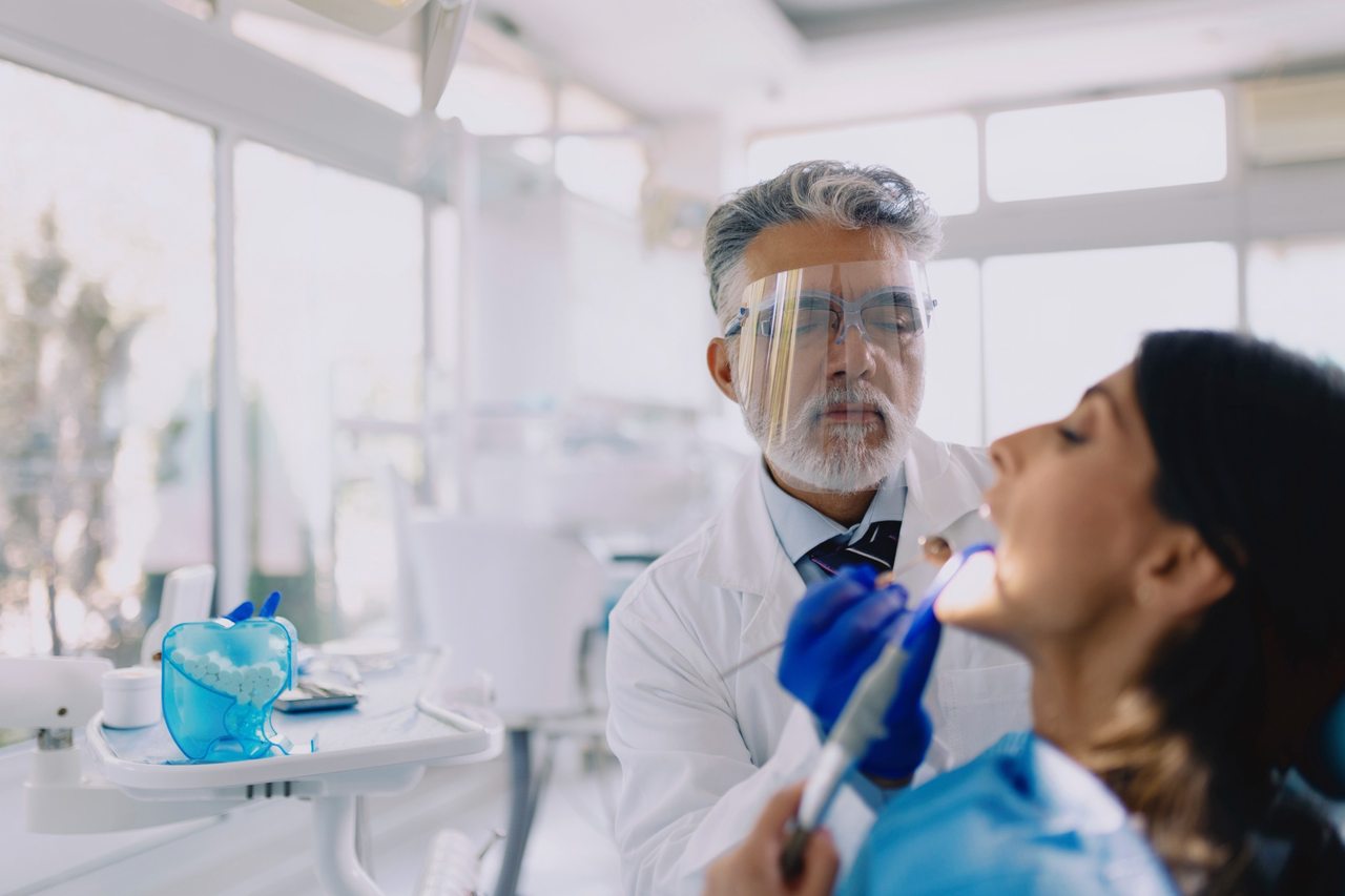 Woman at a dentist