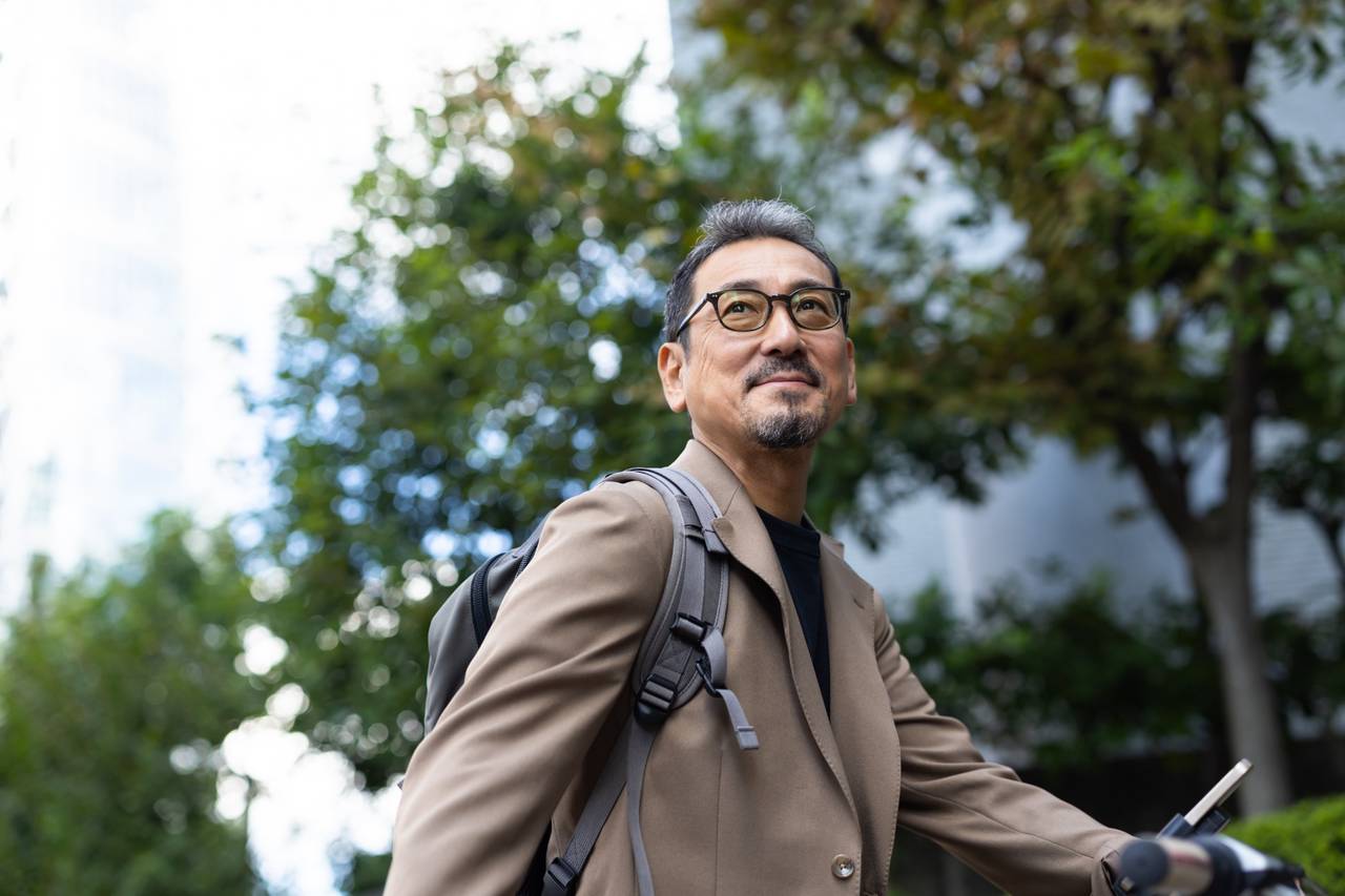 Man walking outside