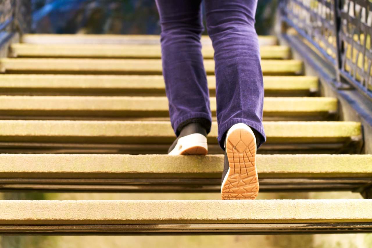 Walking up stairs