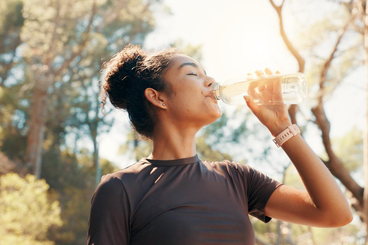 Woman drinking water