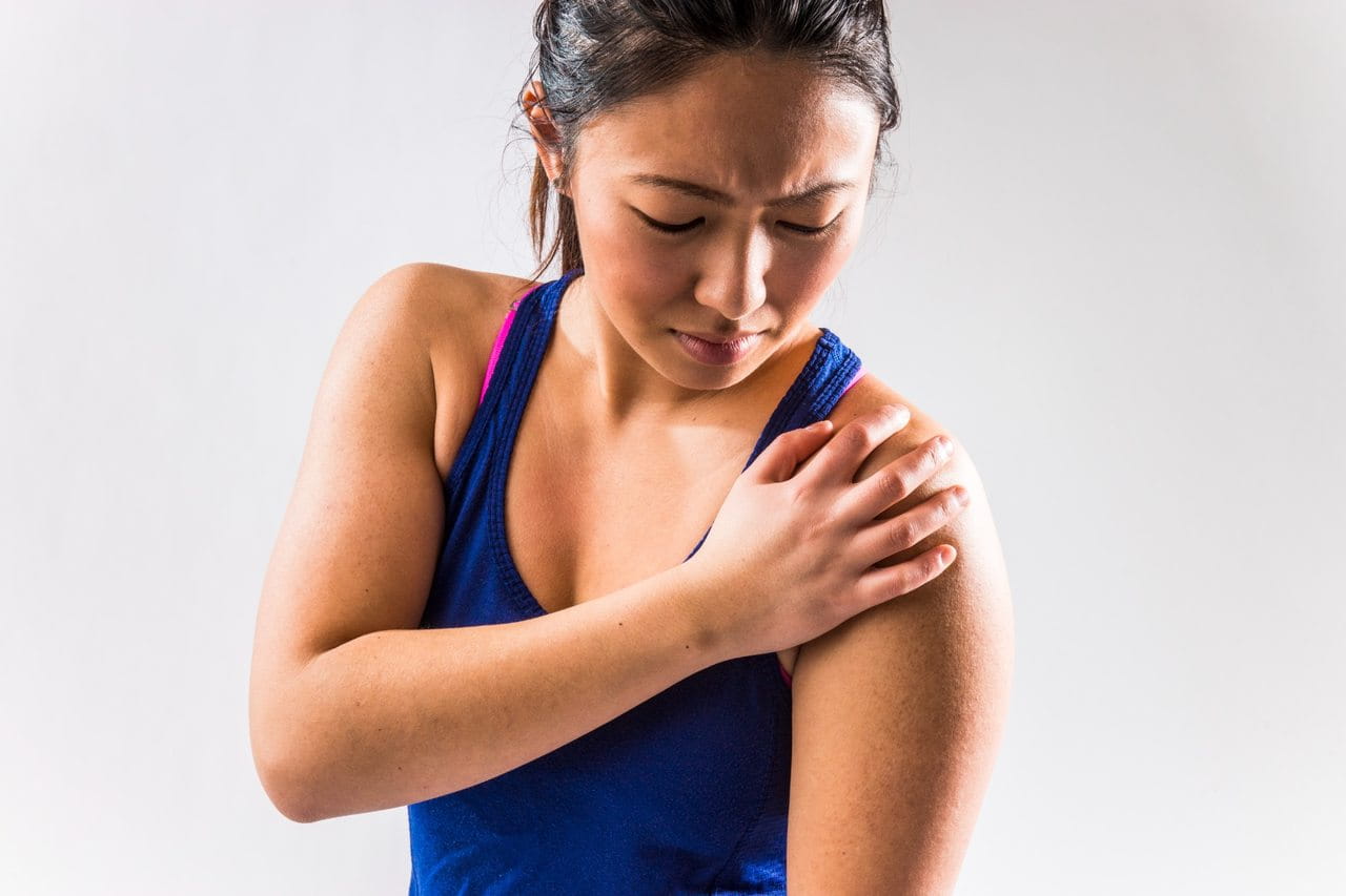 Woman with shoulder pain