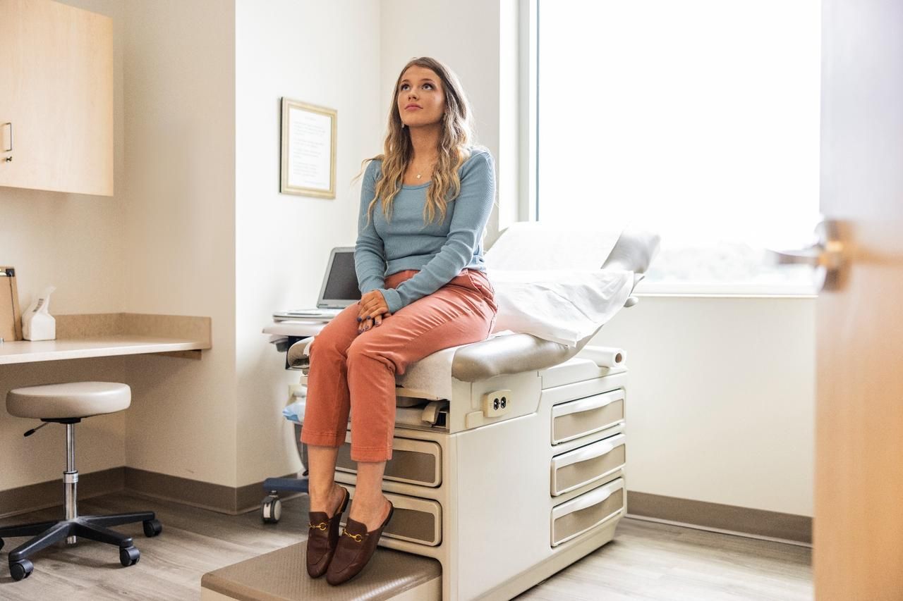 Woman waiting for doctor results
