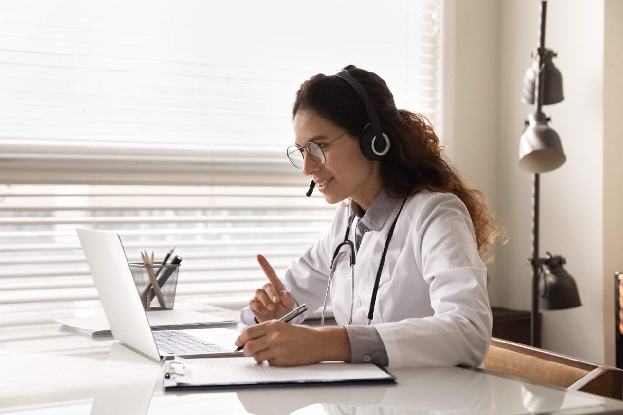 Doctor on a virtual call