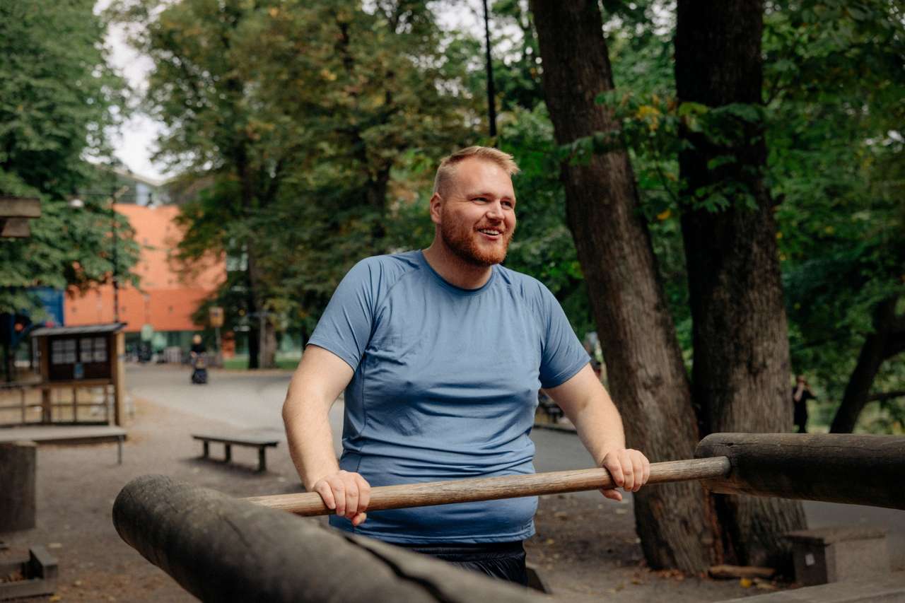 Man in a park