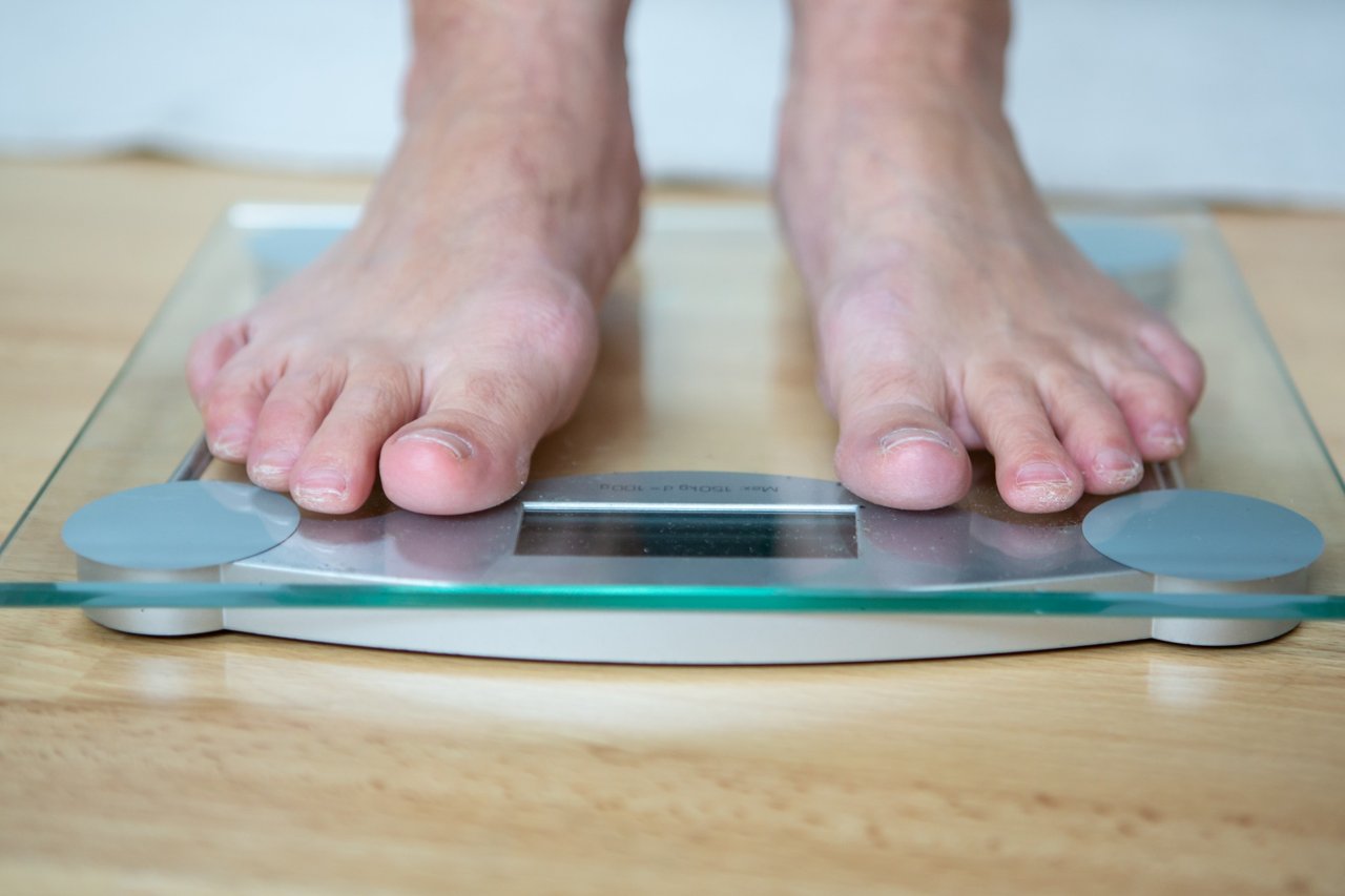 Feet on a scale