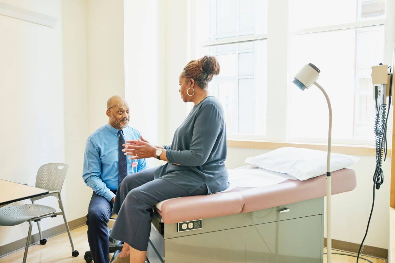Woman at doctors office