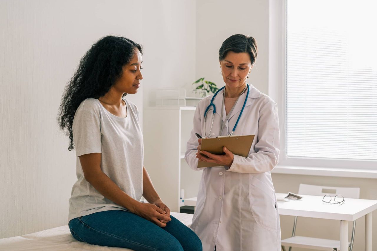 Woman in a doctor's office