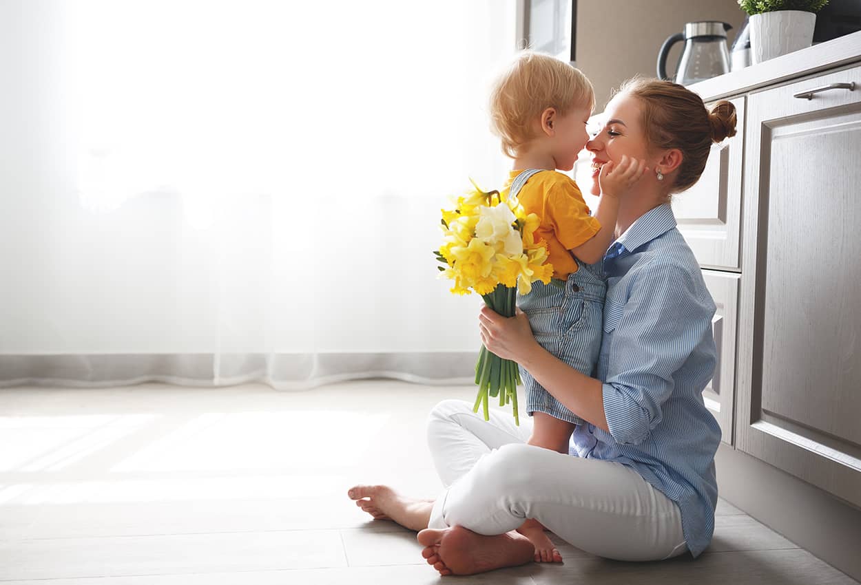 Mother and child in the kitchen