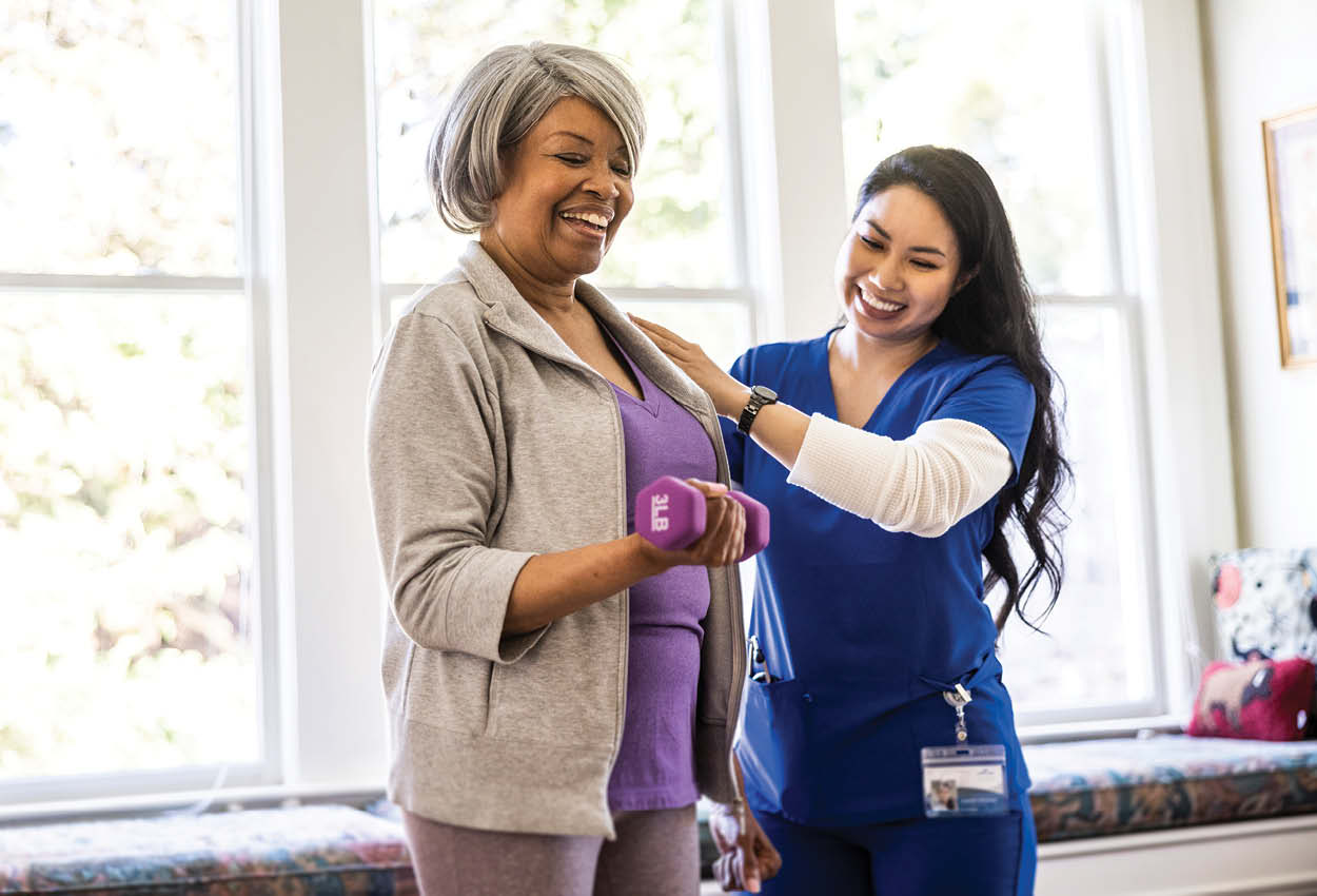 Nurse helping a patient