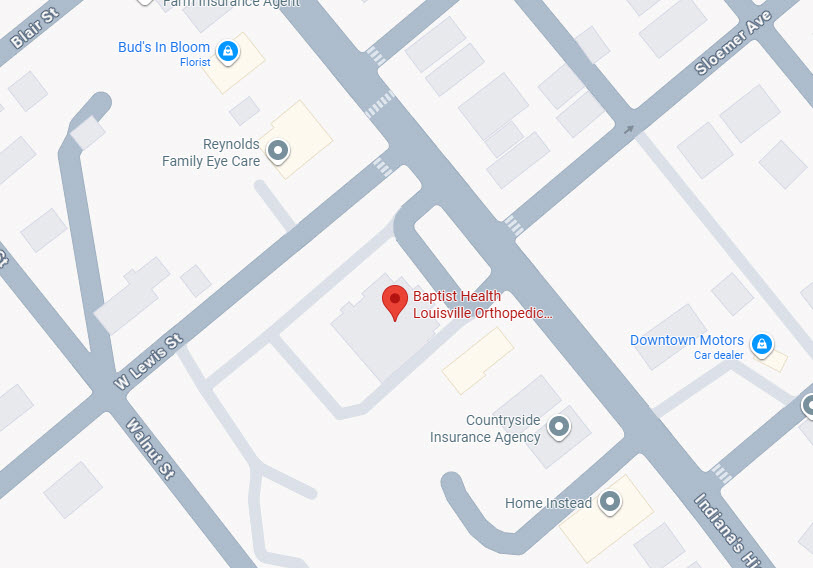 Map to New Albany Office of Louisville Orthopedic Clinic