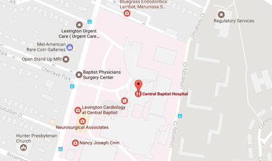 Baptist Health Lexington map