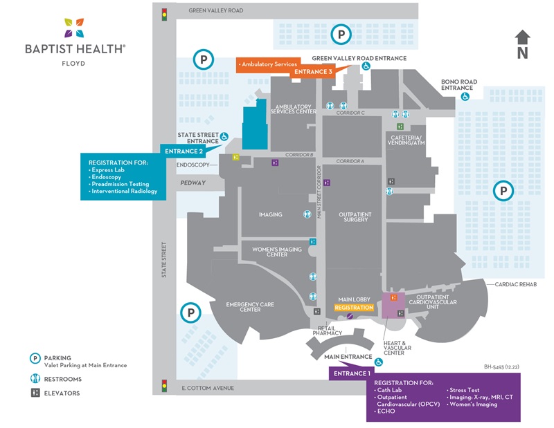 Baptist Health Floyd parking map