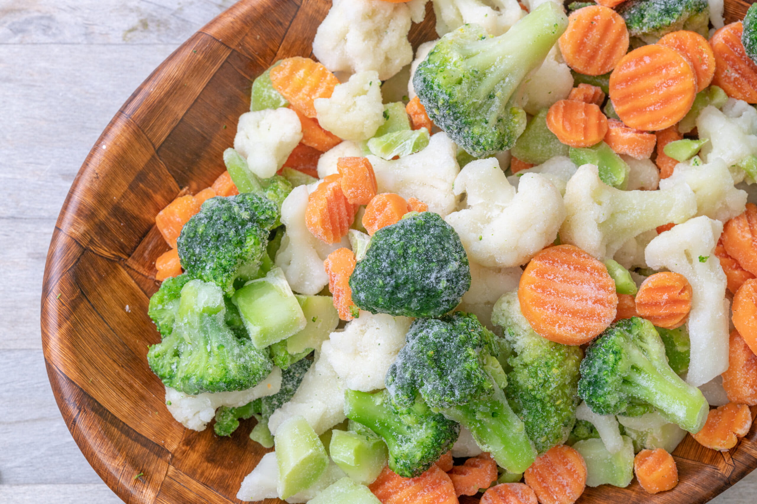 preserved frozen vegetables