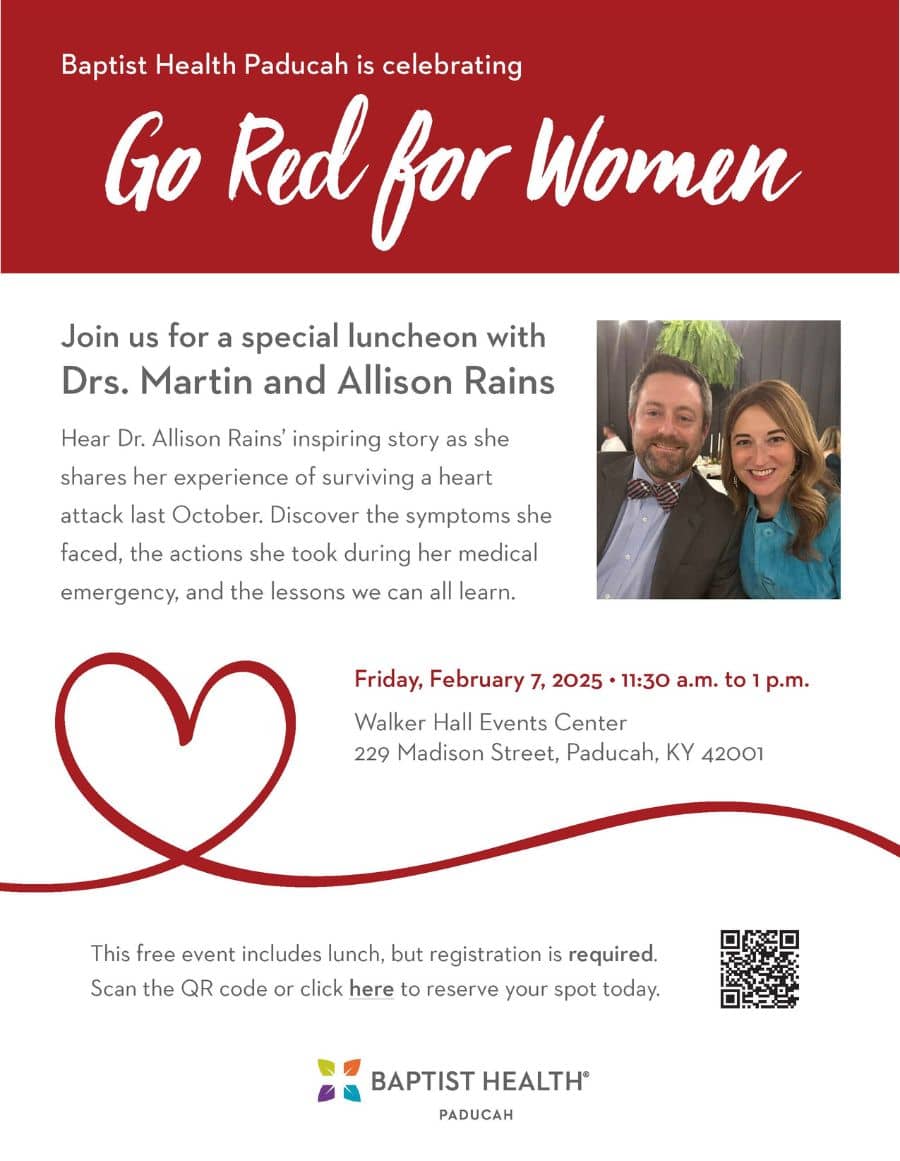 Baptist Health Paducah’s Go Red for Women event flyer