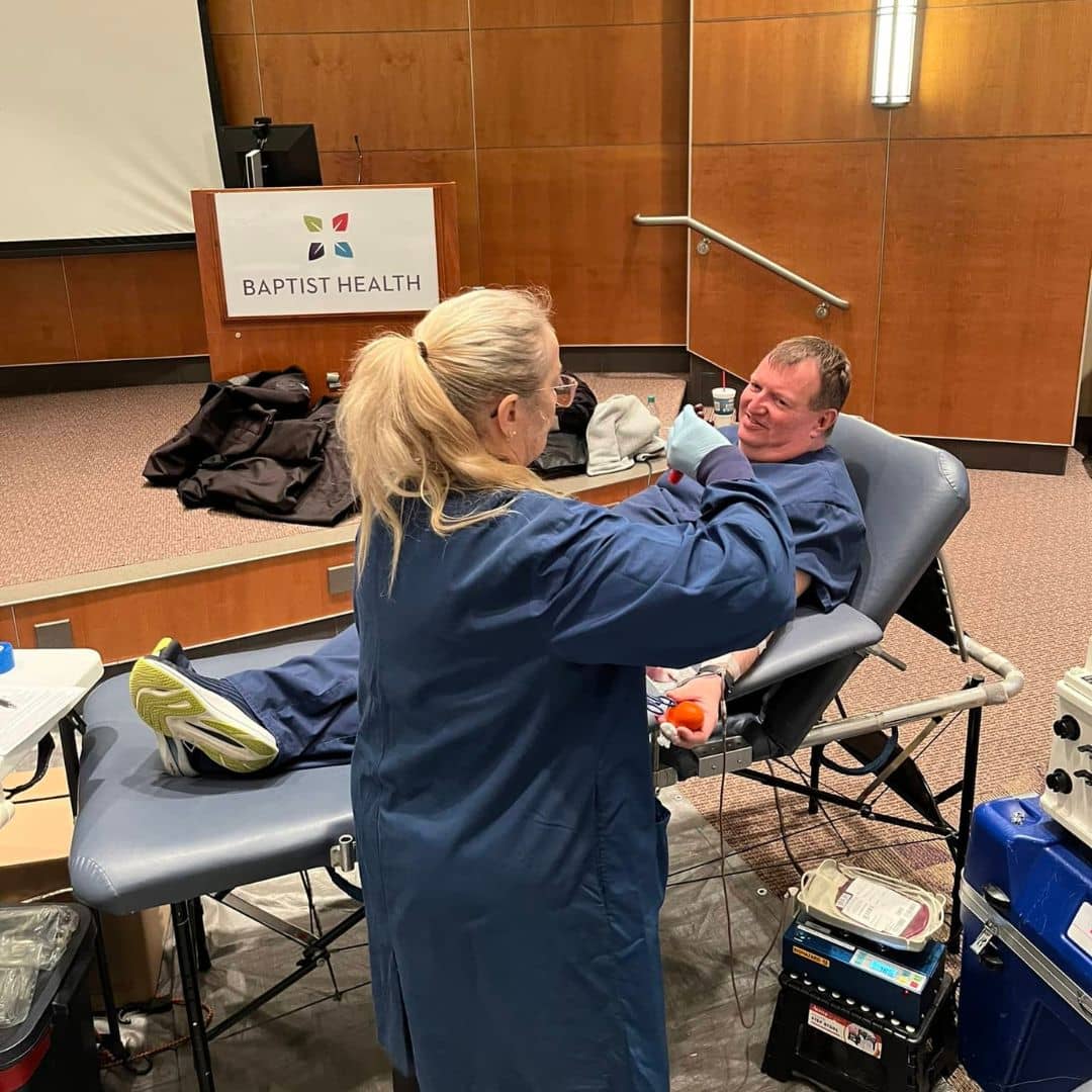 Mack Utley, Laboratory Information System Specialist with Baptist Health Paducah giving the gift of life