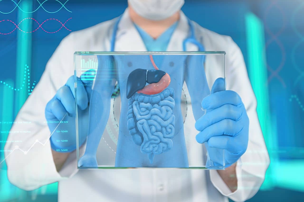 Doctor with image of gallbladder