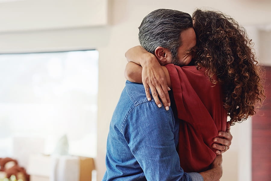 Man and Woman Hugging